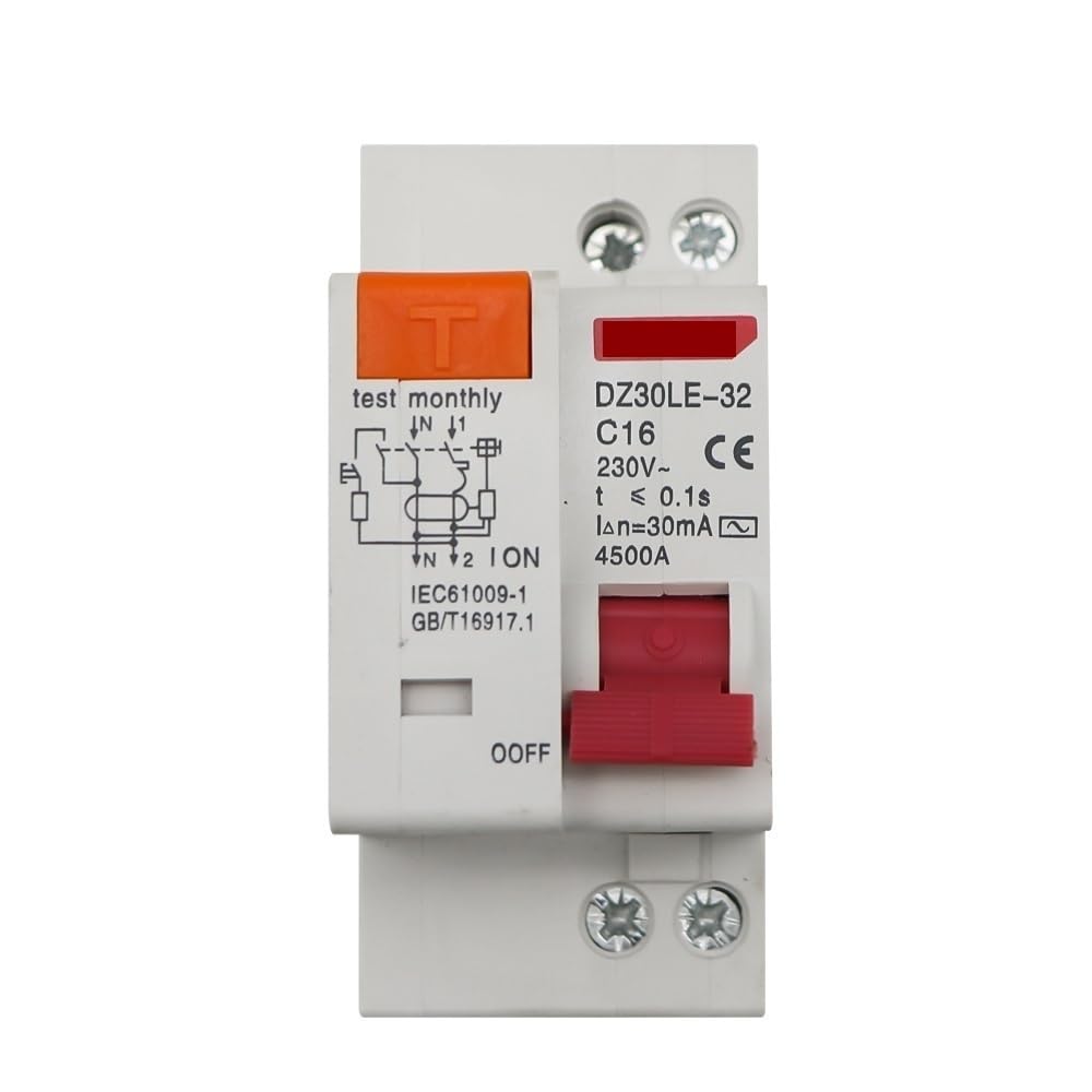 Interruttore automatico, Interruttore automatico differenziale 230 V 1P+N con protezione da(50A)