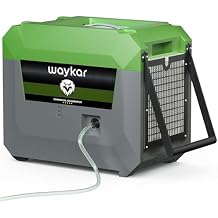 Waykar 150 Pints Commercial Dehumidifier with Pump & Drain Hose, 7,500 Sq. Ft LGR Industrial Dehumidifier for Basements, Job Site, Water Damage Restoration Stackable & Durable, 5-Yr Coverage
