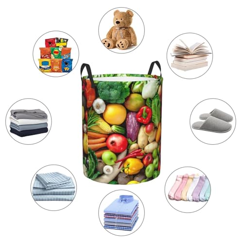 Panier à linge haut en tissu imprimé pour couvertures et linge