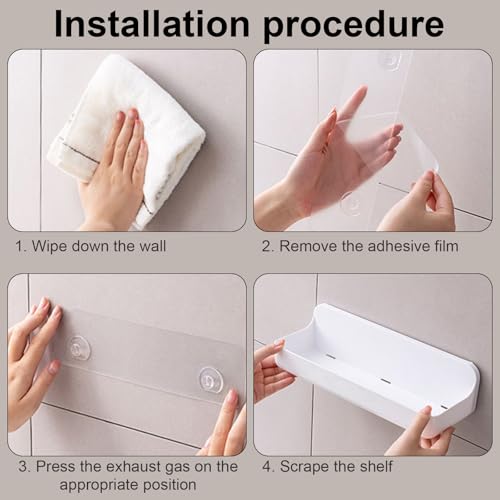 Rangement plastique suspendu sans percer pour douche 4pcs