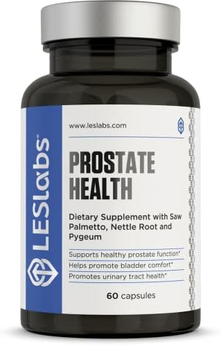 LES Labs Prostate Health – Prostate Support, Urinary Tract Health, Fewer Bathroom Visits & Improved Sleep – Saw Palmetto, Pygeum, Beta Sitosterol & Nettle Root – 60 Capsules