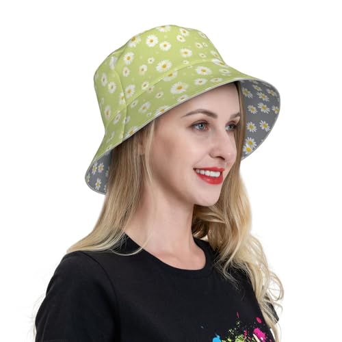 Image of Bucket Hat Double-Side-Wear Reversible Sun Hat Beach Travel Hiking for Women Men