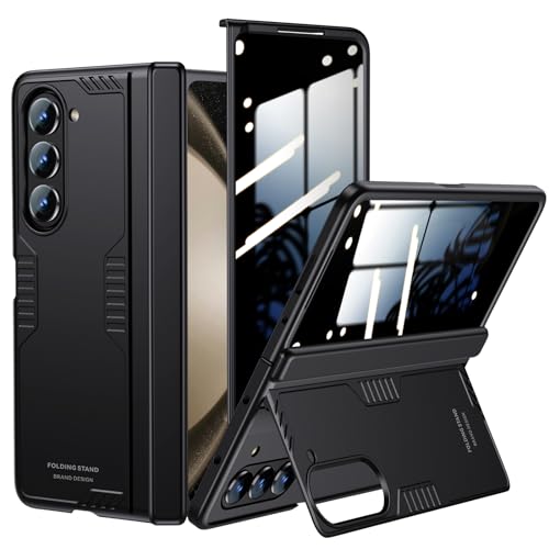For Galaxy z-Fold-5 Stand Slim Case: [Privacy Screen Protector] [Hidden Kickstand] [Wireless charging] [Hinge Protection] Thin Lightweight Design Matte Hard PC Phone cover for Samsung z fold 5 5G 2023