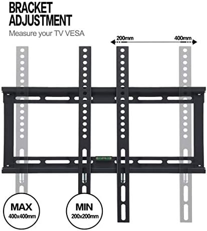 Polarduck TV Wall Bracket Mount for 23-55 Inch, Flat to Wall Mount for VESA Compatible LED LCD Plasma & Curved Screens, VESA Max 400 x 400, Min 100 x 100, 60 kg Max Weight Capacity