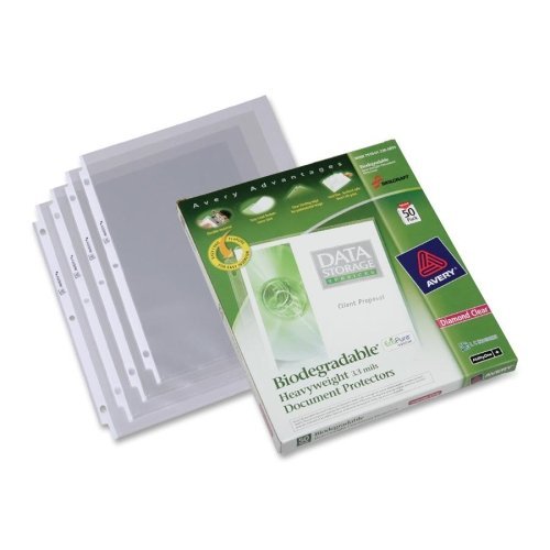 AbilityOneNSN2360059 - SKILCRAFT® Transparent Recycled Document Protectors - 3 Hole Punched