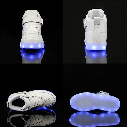 Voovix Unisex Led Shoes Light Up Shoes High Top Sneakers For Women Men White44 thumb #4