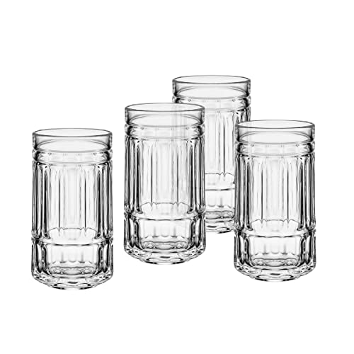 Mikasa Lawrence Highball Tumbler Cups, Set Of 4, Clear #TOP8