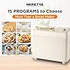 Neretva Machine à pain 15 en 1, machine à pain 1 kg, machine à pain à double chauffage avec distributeur automatique de noix et poêle en céramique antiadhésive, machine à pain pour sans gluten, pâte, levain, yaourt