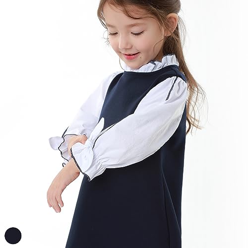 Ozkiz 'High School' Navy Cotton Casual Special Birthday Party Dress for Girls Toddler Dresses, US Size 3T~7Y4