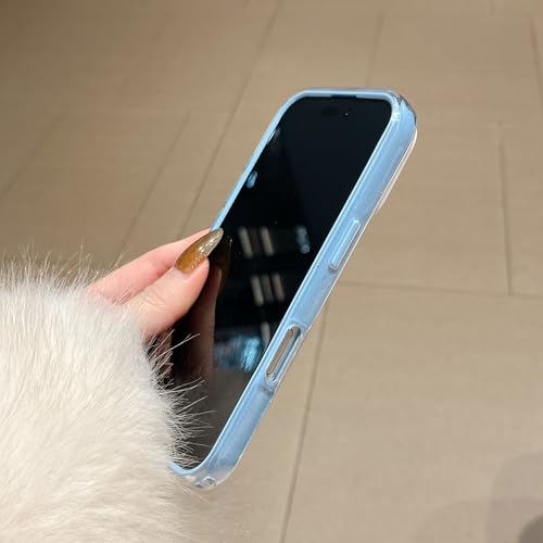 Coque transparente à paillettes iPhone 13 Pro bleu antichoc - 4