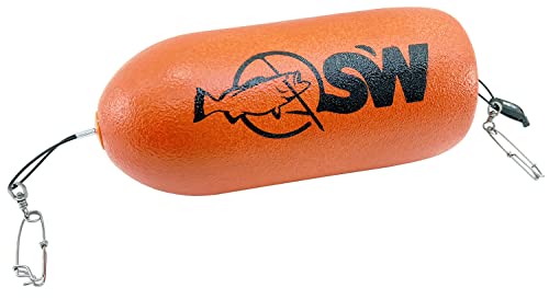 Spearfishing World Torpedo Bullet Float/Buoy For Spearfishing, Snorkeling And Scuba - Rigged For Big Fish With Heavy Duty Tuna Float Line Clips And Safety Whistle (16 Inch) #TOP11