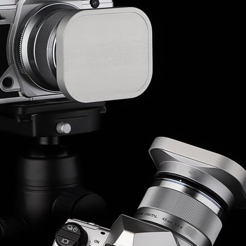 Camera Lens Hood, Compatible con Parasol Plateado Olympus 45mm F1.8