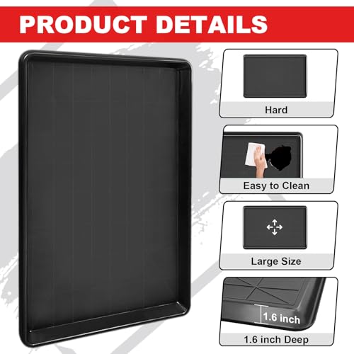 Teodute 6Pcs Extra Large Car Oil Drip Pan- 35.4 x 24 x1.6 Inches Oil Drain Pan for Oil Change- Oil Drip Tray for Under Car Plastic Oil Tray, Oil Catch Pan Replacement Tray to Keep Garage Floor Clean - Thumbnail 6
