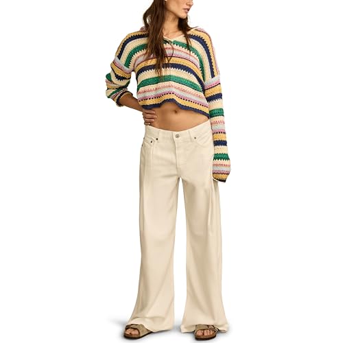 Lucky Brand Women's Wide Leg Pleated Denim Luxe Palazzo4