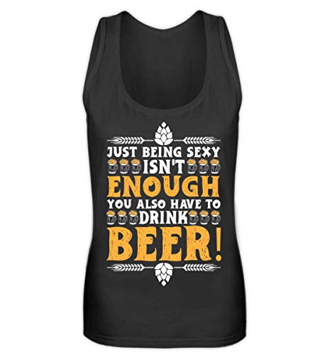 Débardeur femme bière noir S haut sans manches t-shirt humour pour fête