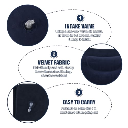 2 PCS Oreillers Gonflables Ultra Légers et Imperméables, (38X24CM), Coussin Gonflable Plage et Camping Accessoires, Coussin de Plage Gonflable Compact pour Voyage, Randonnée, Plein Air, Pêche – Image 4