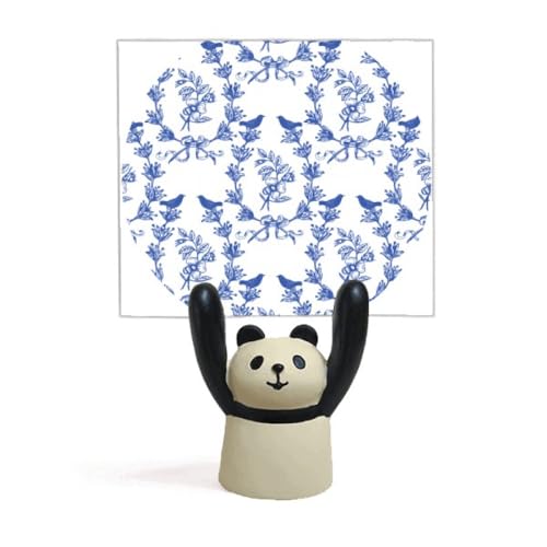 Porte-mémo bleu et blanc panda pour bureau et notes