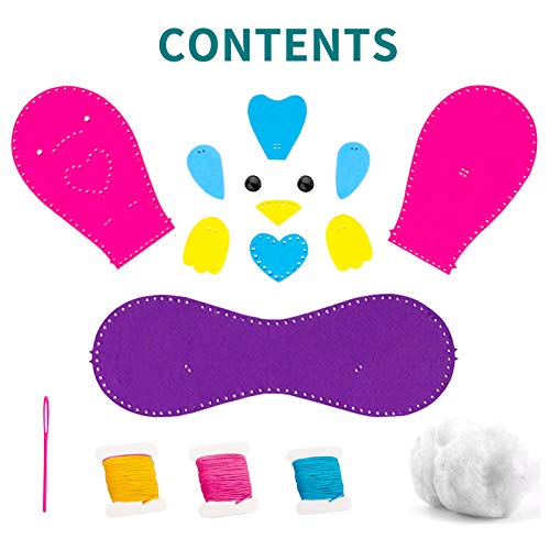 Blooming lilies Kids Crafts Sewing Kit for Girls Ages 4-12, Craft Knitting Kit for Beginners Learn to Sew Your Own Stuffed Animal Educational Toys - owl - Thumbnail 4