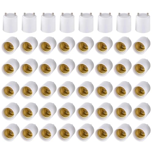 Image of Onite 48-Pack GU24 to E26 Adapter, 600W 320F Heat Resistant Socket Converter, High Power GU24 Bulb Base to E26 /E27 Medium Socket, for Halogen /Incandescent /LED Bulbs (4doz)