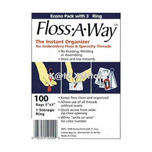 ACTION BAG Floss-A-Way Organizer, 3 by 5-Inch, 100-Pack