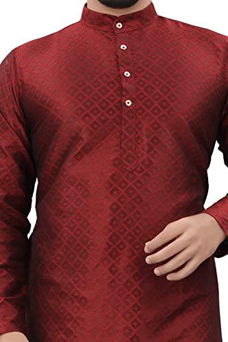 Image of More & More Men's Jacquard Cottan Blend Kurta