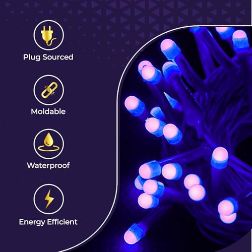 Image of Lexton 40 LED Power Pixel Serial String /Fairy Light | Plug Sourced | Suitable for Home & Outdoor Decoration, Diwali, Christmas, Ramadan, Wedding, Party, Festival (Pack of 50, Blue)