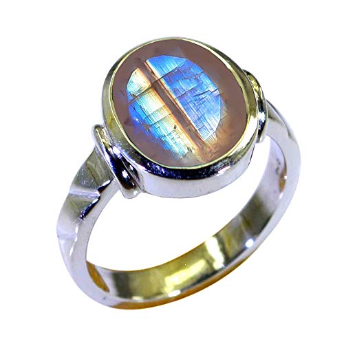 Image of 55Carat Choose Your Color Natural Gemstone Sterling Silver Statement Rings Oval Shape Handmade Sizes 5-12
