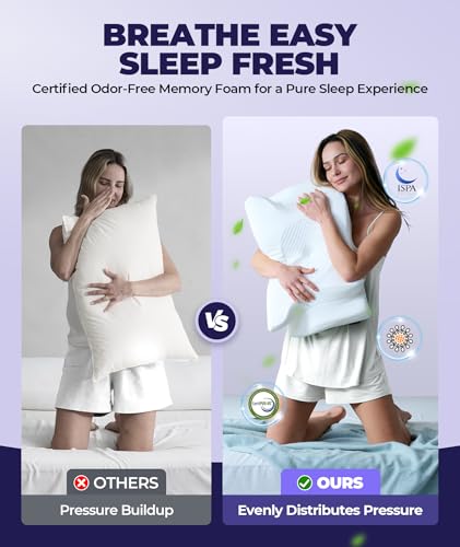 Image of Emircey Clinical-Level Relief Cervical Neck Pillow for Sleeping, Orthopedic Contour Memory Foam Pillow for Side Sleepers,Cooling Reading Pillow Neck Relief, Ergonomic Back Stomach Sleepers,Light Grey