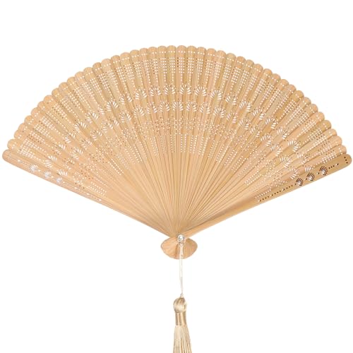 Gatuida Hand Fan Vintage Chinese Japanese Foldable Handheld Fan with Tassels for Women Girls