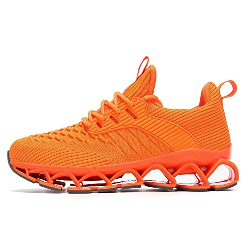Women's Running Shoes Breathable Mesh Walking Shoes Slip on Tennis Sneakers Fashion Non Slip Work Sport Gym Cross Trainer Orange by Wrezatro - Used condition - Image 4