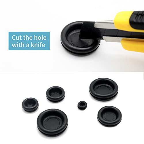 image for Vrupin 188 Pieces Rubber Grommet Kit – Rubber Plugs for Round Holes,