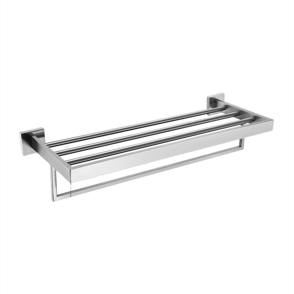 Porte-serviettes de bain 400 et étagère murale en acier inoxydable nickel brossé pour douche