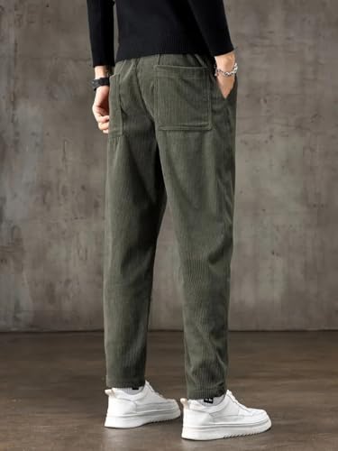 Image of Samfor Men's Comfortable Corduroy Pants | Relaxed Fit Stretch Waist Trousers for Everyday Wear