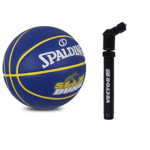 Ballon de basket outdoor Spalding taille 6 avec sa pompe pour jouer au playground