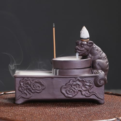Brûleur d'encens à refoulement cascade pour bureau et méditation - 4