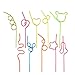 DECORA 36 Pieces Reusable Plastic Straws Drinking Crazy Loop Straws for Summer Party,Birthday,Wedding, Christmas, New Year