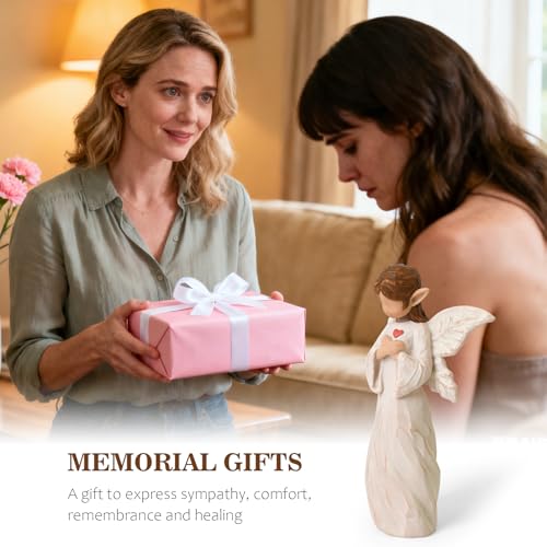 FVFVAHO ガーディアン エルフ フィギュア 愛する人を失うためのお悔やみのギフト 妖精の像 記念ギフト 感謝祭のクリスマスへの記念の死別ギフト 彫刻 手描き 妖精の装飾 [4]