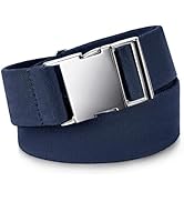 SANSTHS Mens Elastic Belt, Unisex Adventure Stretch Web Belt with Seat Belt Buckle, Clip Thin Fab...