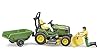bruder 62104 - bworld trattore John Deere con rimorchio e giardiniere, trattore, figura giocattolo #2
