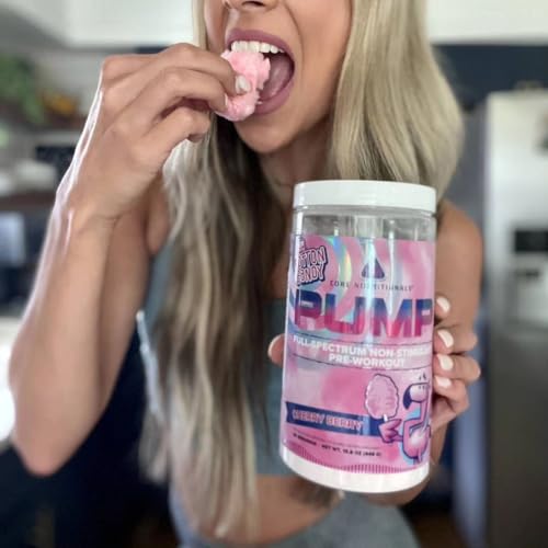 Image of Core Nutritionals Pump Full-Spectrum Non-Stimulant Pre-Workout, with N03T Nitrate, Peak02, Alpha GPC, for Maximum Pump, Strength, and Performance 20 Servings (Fun Sweets Cotton Candy Cherry Berry)