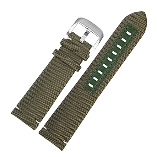 Bracelet montre 22 mm nylon sport anti-transpiration doublé cuir étanche