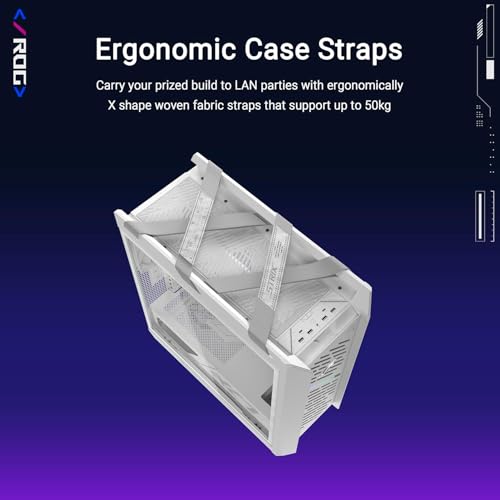 ROG Strix Helios II GX601S BLACK, Case Gaming EATX in Alluminio, Vetro Temperato ai Lati, Design a Griglia di Diamanti e Filtro 3D, 4 Ventole ARGB Preinstallate, Cinghie per il Trasporto, Nero - Case PC - Immagine 3