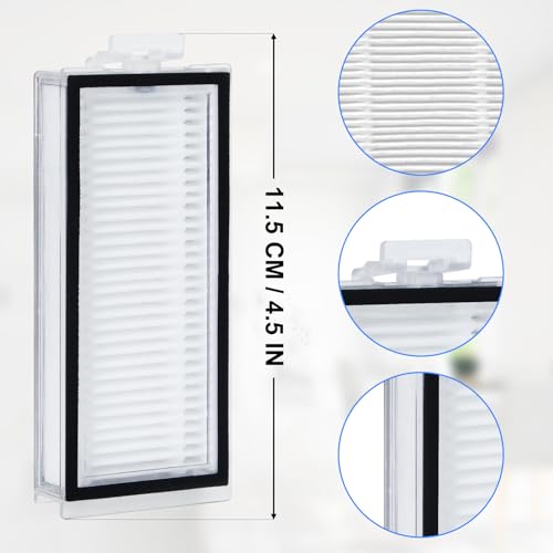 Hepa Filter für Roborock Q5 Max+/Q7 Max/ Q7 Max+/ Q7/ Q7+/ Q8 Max/ Q8 Max+/Q5 Pro/ Q5 Pro+/ T8 Roboter Staubsauger Ersatzteil, Filter waschbar und wiederverwendbar, bietet stärkere Saugleistung