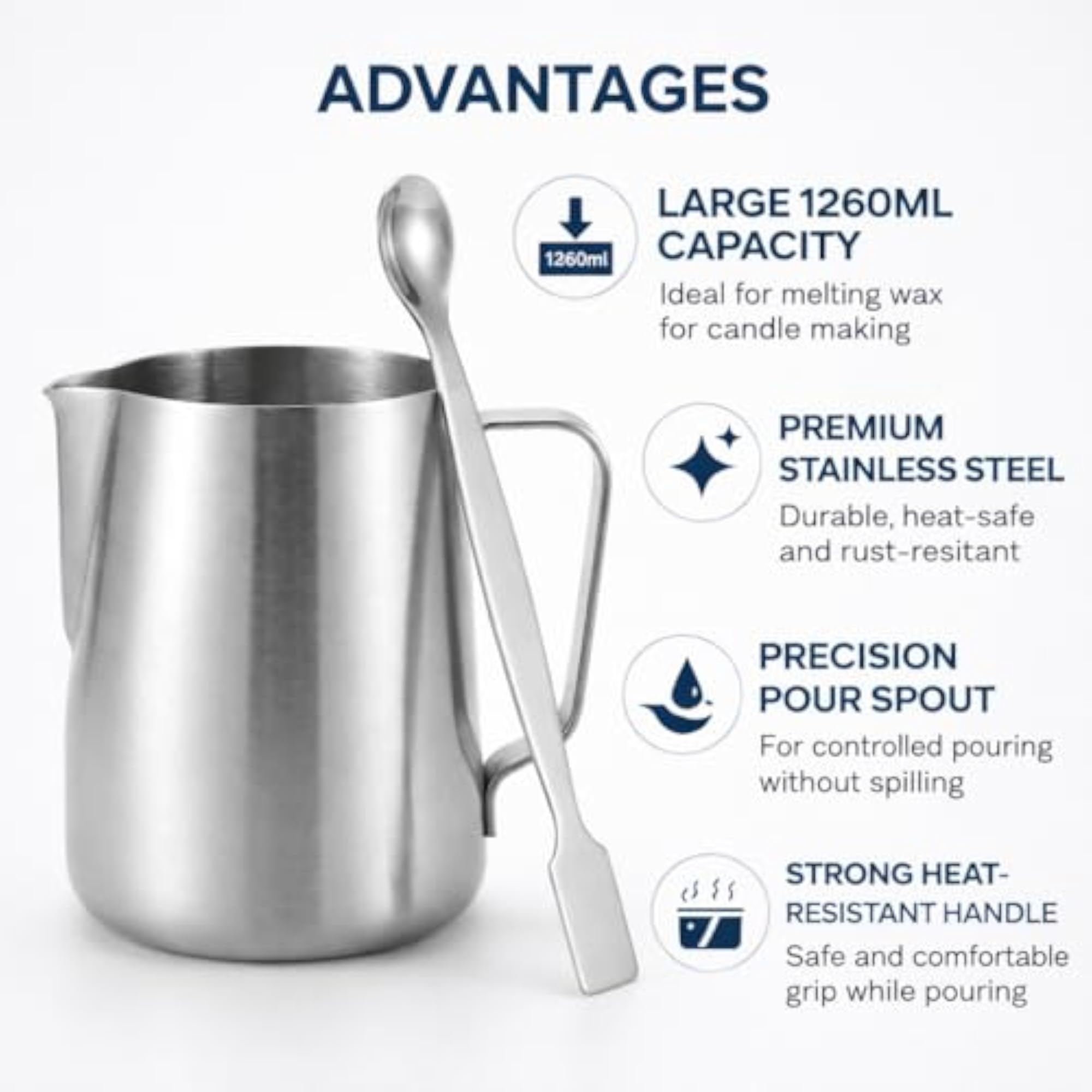 Candle Making Pouring Pitcher and Stirring Spoon Set