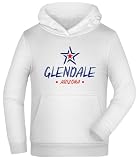 Generico Felpa Glendale Arizona - USA Bianca con Cappuccio e tascone n.85 - Clicca personalizza per Taglia