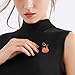 Halloween Witch Hat Brooch Pin for Women Crystal Pumpkin Black Cat Wing Brooches Lapel Pins Fashion Halloween Jewelry (Cat Pumpkin)