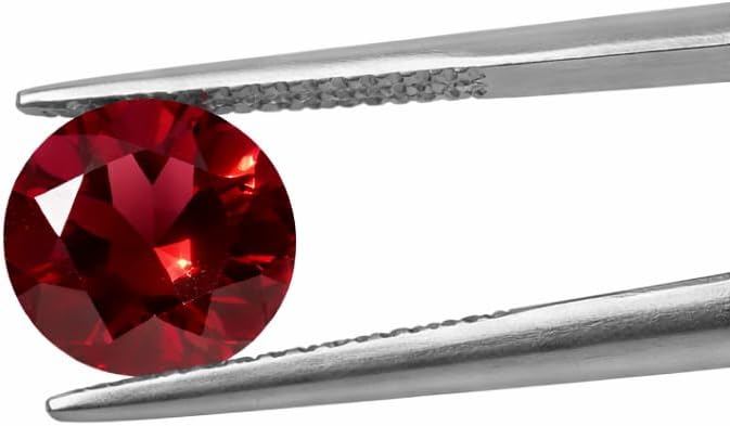 Faceted 7mm Round Shape AAA Quality Natural Mozambique garnet Stone Pair For Making Earrings & Other Jewelry.