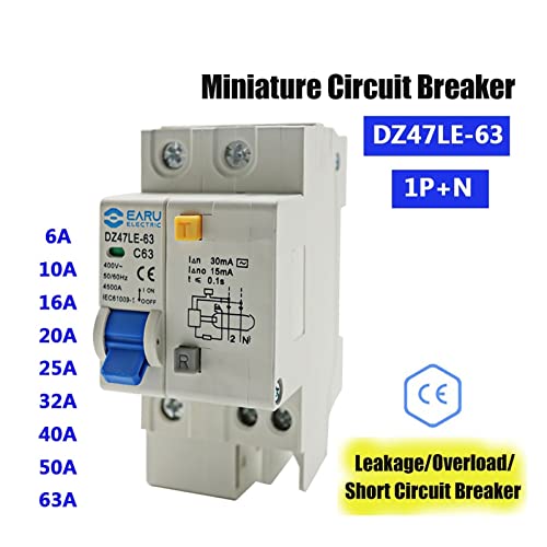 Disjoncteur DZ47LE-63 1P+N interrupteur différentiel de maison