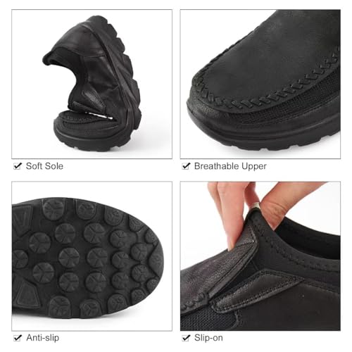 Men Casual Slip On Loafers, Mens Comfortable Moccasin Shoes for Walking and Driving, Soft Daily Sneaker, Mocasines para Hombre Grey4