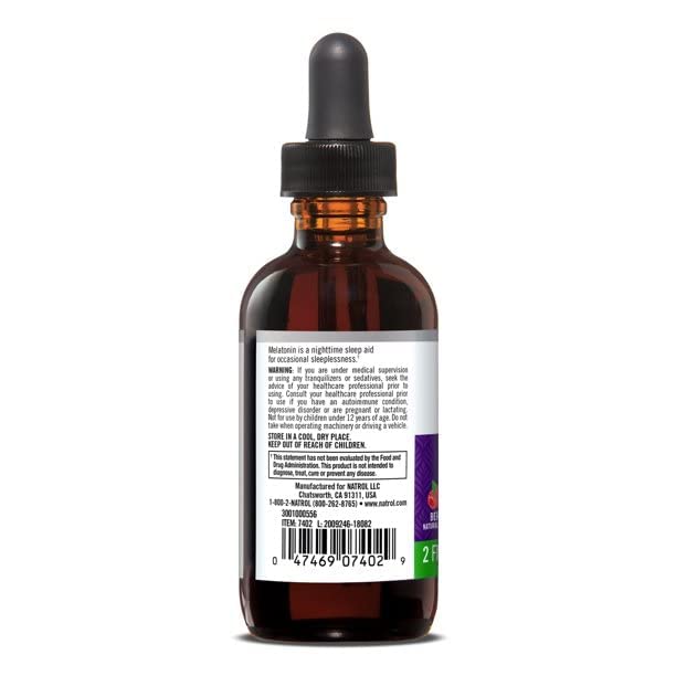 Natrol Melatonin 1 mg Liquid 2 oz (Pack of 2)